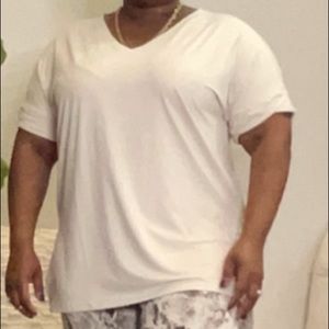 Beige v neck oversized shirt